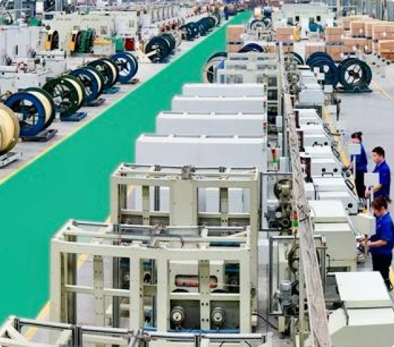 Factory floor with production equipment